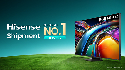 Omdia 2026年上半期：Hisense、100インチ以上のテレビの出荷台数で世界第1位に